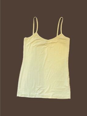 Fitted Lime Green/Yellowish Spaghetti-Strap Tank Top